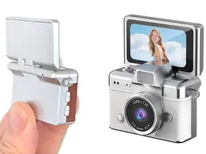 Valentines Gift 1080P Flip Screen Selfie Digital Camera Pocket Video Recorder with Flip-Up 1.47" IPS LCD Selfie-Screen LED Flash Light Mini Camera for Photography Mini Digital Camera with 16x Zoom