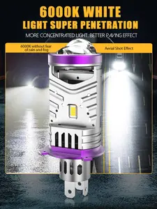 2pcs H4 LED Headlight Bulbs with Projector Lens 150W 60000LM 6000K Cool White, No Adapter Needed, True Plug and Play Design, +600% Brighter Than Stock Bulb, All-Weather Ready Automotive Accessories for Cars and Motorcycles