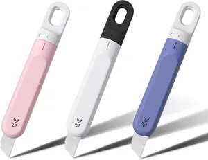 3 PCS Small Box Cutter, Small Utility Knife, Mini Pink Box Cutter for Women Rotate to Retract Box Opener, Retractable Box Cutter, Package Opener, Box Cutters for Home Office Travel and DIY