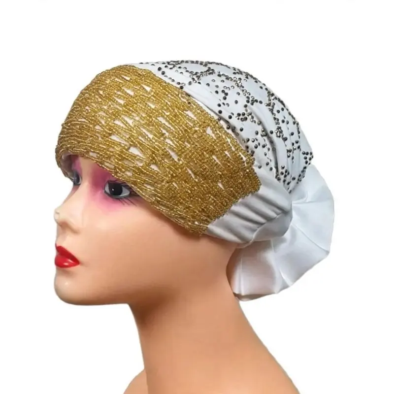 Stones Ruffled Rose Turban