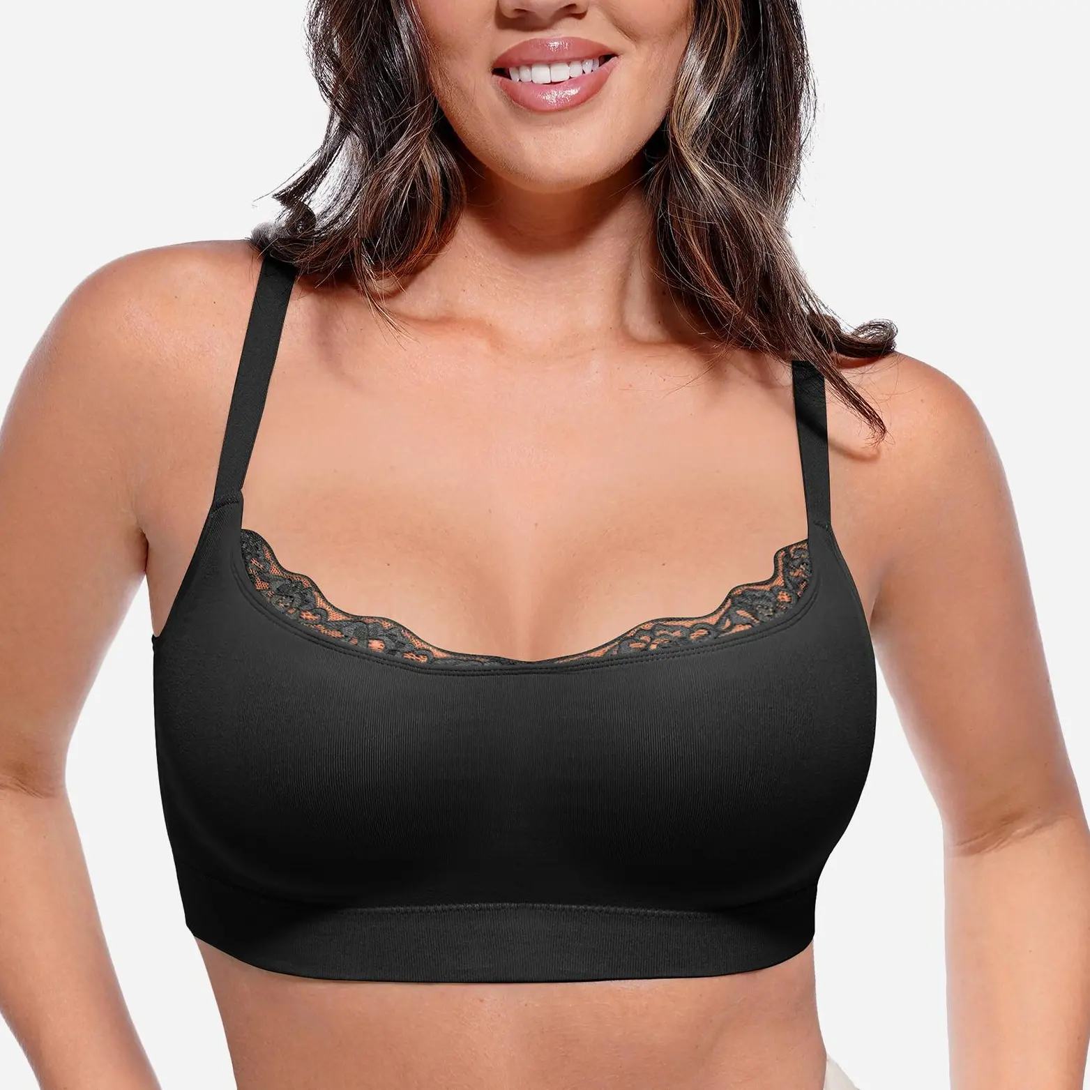FeelinGirl Bras for Women No Underwire Lace Bralettes Wireless Full Coverage Seamless Bra Comfortable Everyday Bras No Padded