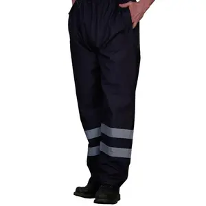 Mens Hi-Vis Waterproof Contractor Over Pants Trouser for Men - Menswear