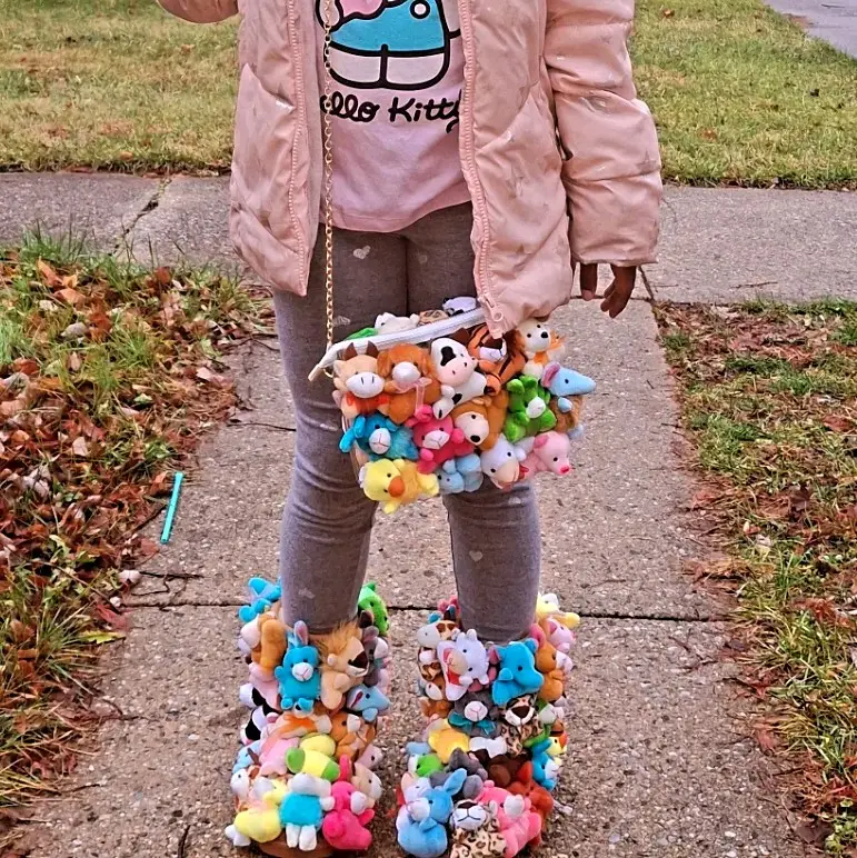 Plushy Boots for Girls - Soft Plush Material, Colorful Animal Designs, Ideal for Casual Wear -
