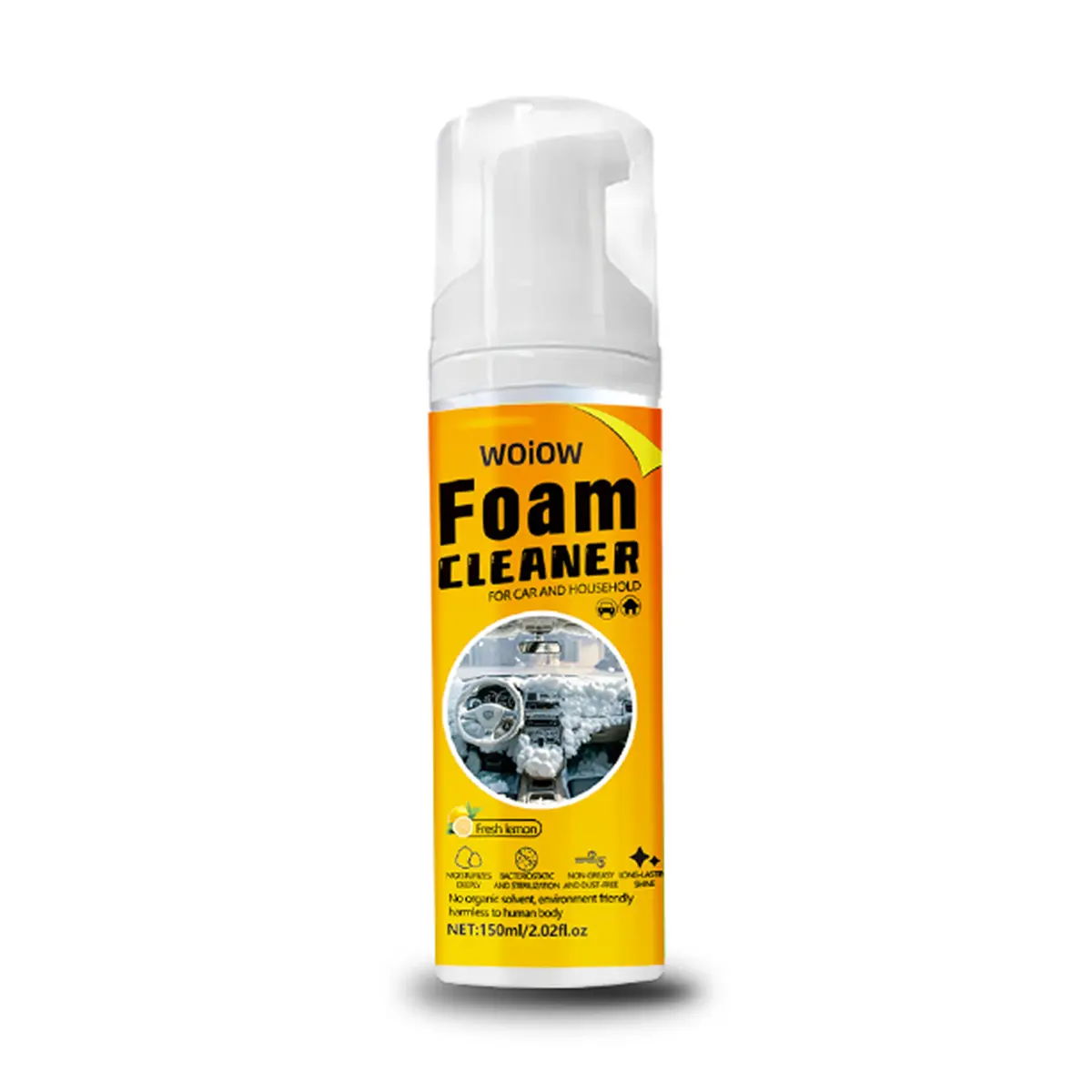 Multifunctional Foam Cleaner Spray - 100ml Lemon Flavor Non-Bleach Freshening Deodorizing Multi-Purpose All-Purpose Cleaner, Suitable for Car & Household Use, Non-Bleach All-Purpose Cleaners, Freshen All-Purpose Cleaners