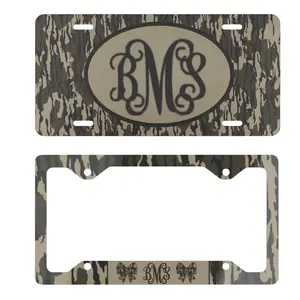 Tree Camo Personalized License Plate, Custom Car Tag, License Plate Frame, Monogram License Plate