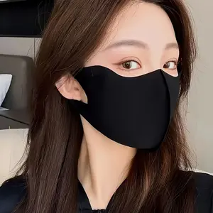 Breathable Face Mask Ice Silk Polyester Fiber, Windproof Cold-Proof Non-Porous Dust Pollen Protection, Unisex Winter Commuter Outdoor Office Use Protective Masks Face Covering Mask