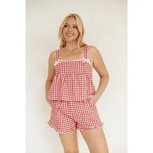 Isidore Gingham Short Set - Red