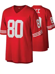 90s Men's #80 Sewing embroidery letters and numbers Rice high quality Outdoor sportswear mesh breathable Big Size M-3XL American football Jersey 1994