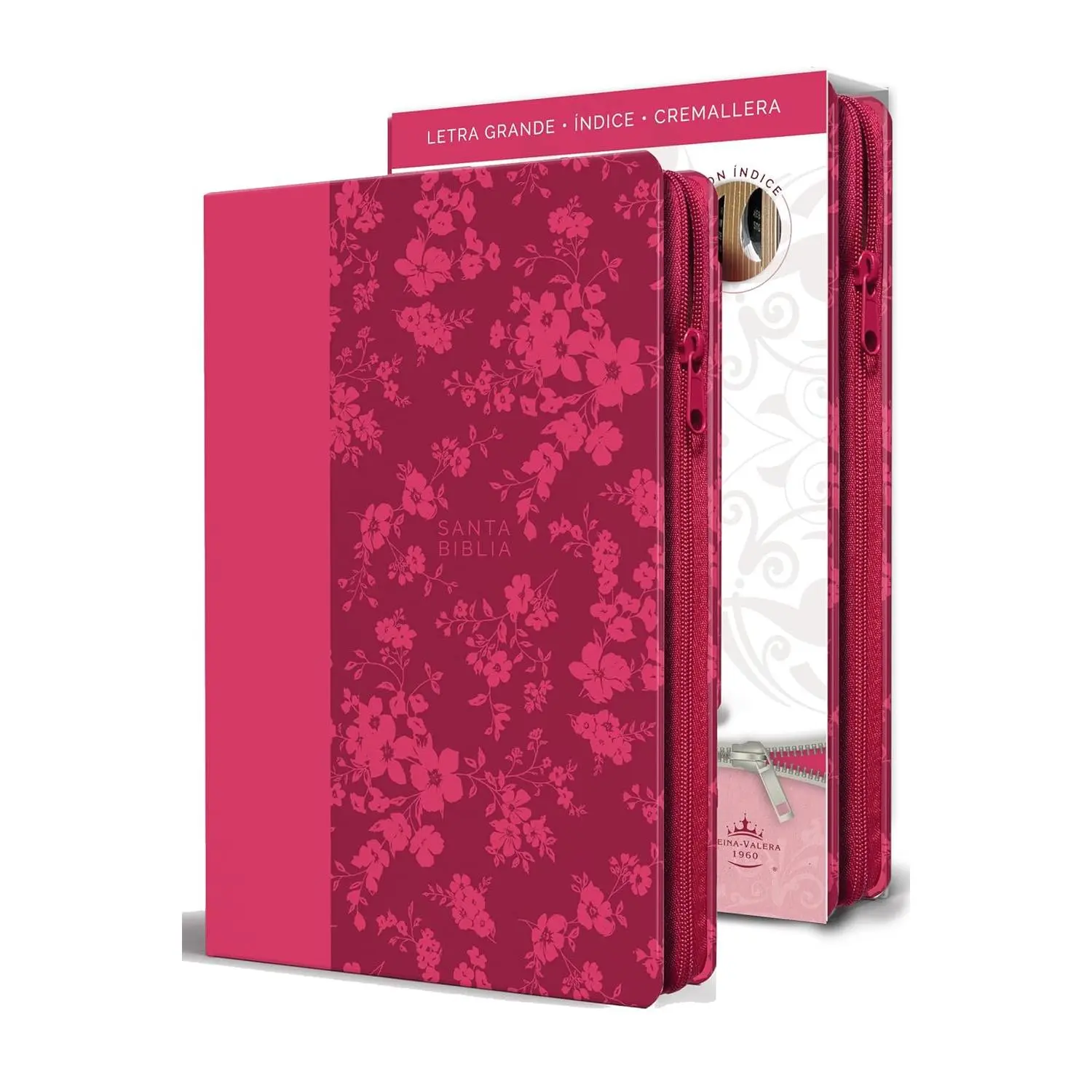 Spanish Bible Reina Valera 1960 (RVR 1960) - Leathersoft Fuchsia, Large Print, Zipper, Index, Handy Size, 16 Pages Full-Color Photographs, 5 Ways Christians Support Israel, Holy Land Beautiful Images, Church On Sunday (Spanish Edition), 5 Ways Christians