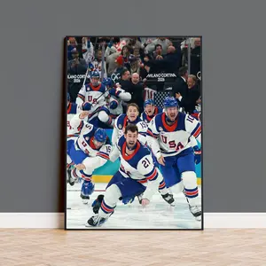 Team USA Hockey Legendary Gold Poster, Olympic Ice Arena Victory Tribute Wall Art, Motivational Champion Mindset Sports Print, Premium Decor for Game Rooms, Man Caves and Sports Fan Interiors