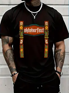 100% Cotton Oktoberfest Lederhosen Costume Cute German Bavarian Men Boys T-Shirt Women's Men's Graphic Tee Crew Neck summer vacation Tops