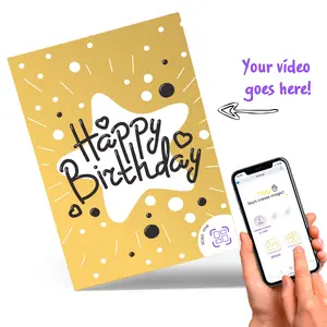 Video Greeting Card with AR*: Customize with Personal Video happy birthday invitation