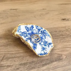 Capri Blue - Recycled Oyster Shell Trinket Dish for Jewelry & Rings - Kitchen, Decor