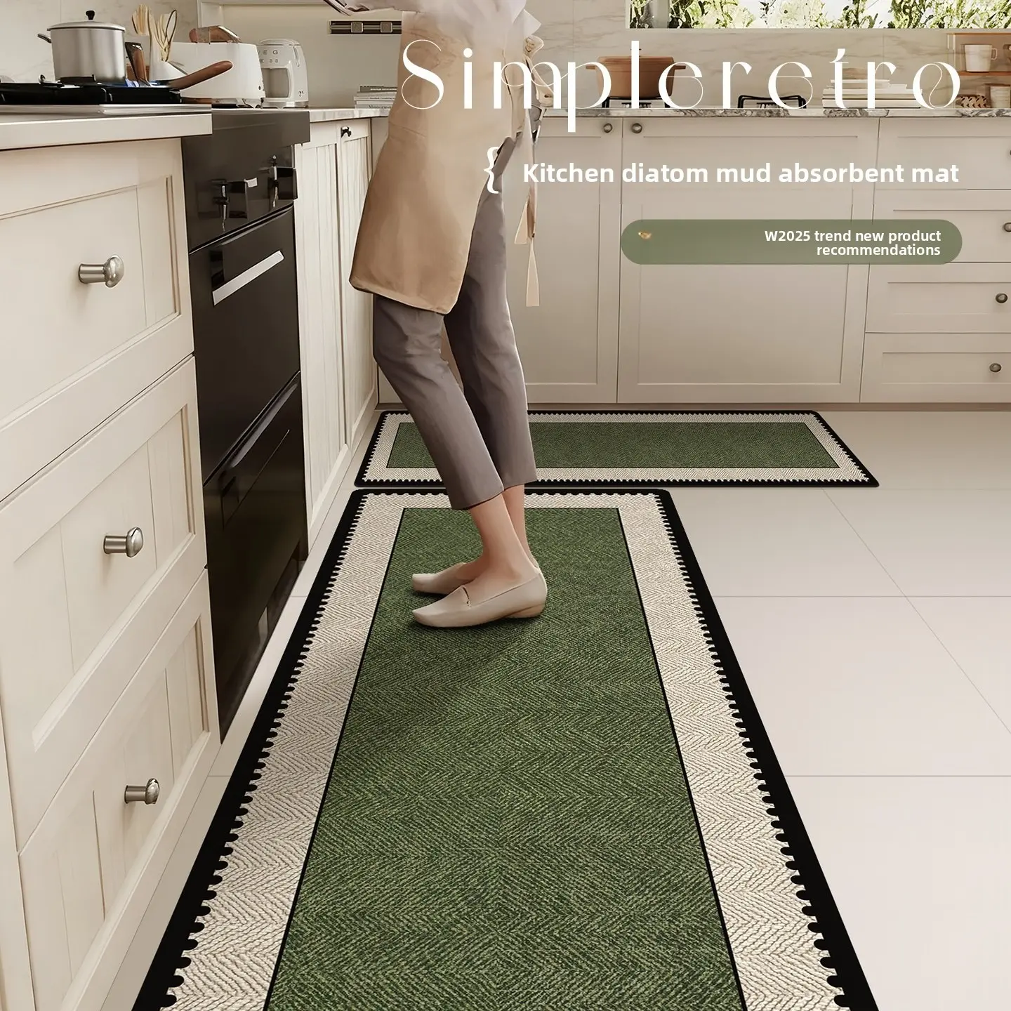 Kitchen Runner Rug, Non-Slip Oil Absorbent Waterproof Easy Clean, Durable Long-Lasting Rug for Home Kitchen Entrance, Kitchen Mat, Kitchen Floor Mat, Kitchen Rugs Mats