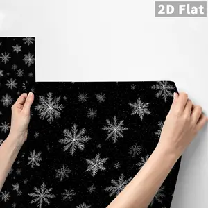 1PC QT Black & White Snowflake Wall Sticker, Frosted PVC Peel & Stick Backsplash, Waterproof Oil-Proof Removable DIY Wall Decal
