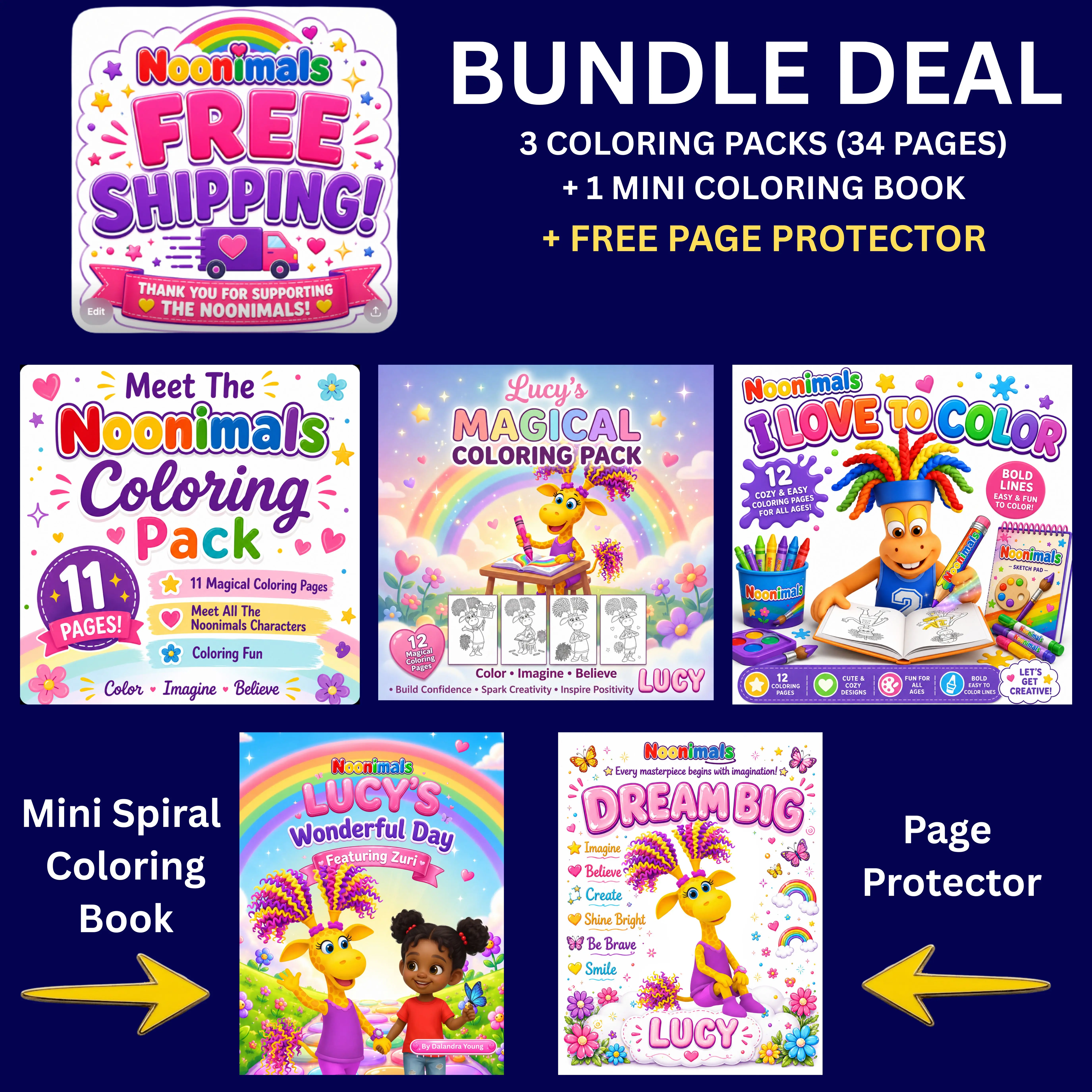 BUNDLE !!! |  "3 Coloring Packs - 34 Coloring Pages Total + 1 Bonus | Mini Coloring Book
