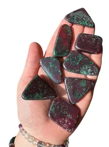 New Moon Beginnings Cuprite Malachite Slice - Natural Color with Green Accents, Ideal for Various Occasions and Wear