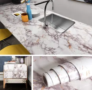 Rose Marble Contact Paper Peel and Stick Countertops for Kitchen Waterproof Self Adhesive Wallpaper for Bathroom Table Countertop Contact Paper Desk Cover Counter Top Vinyl Wrap 15.8x78.8