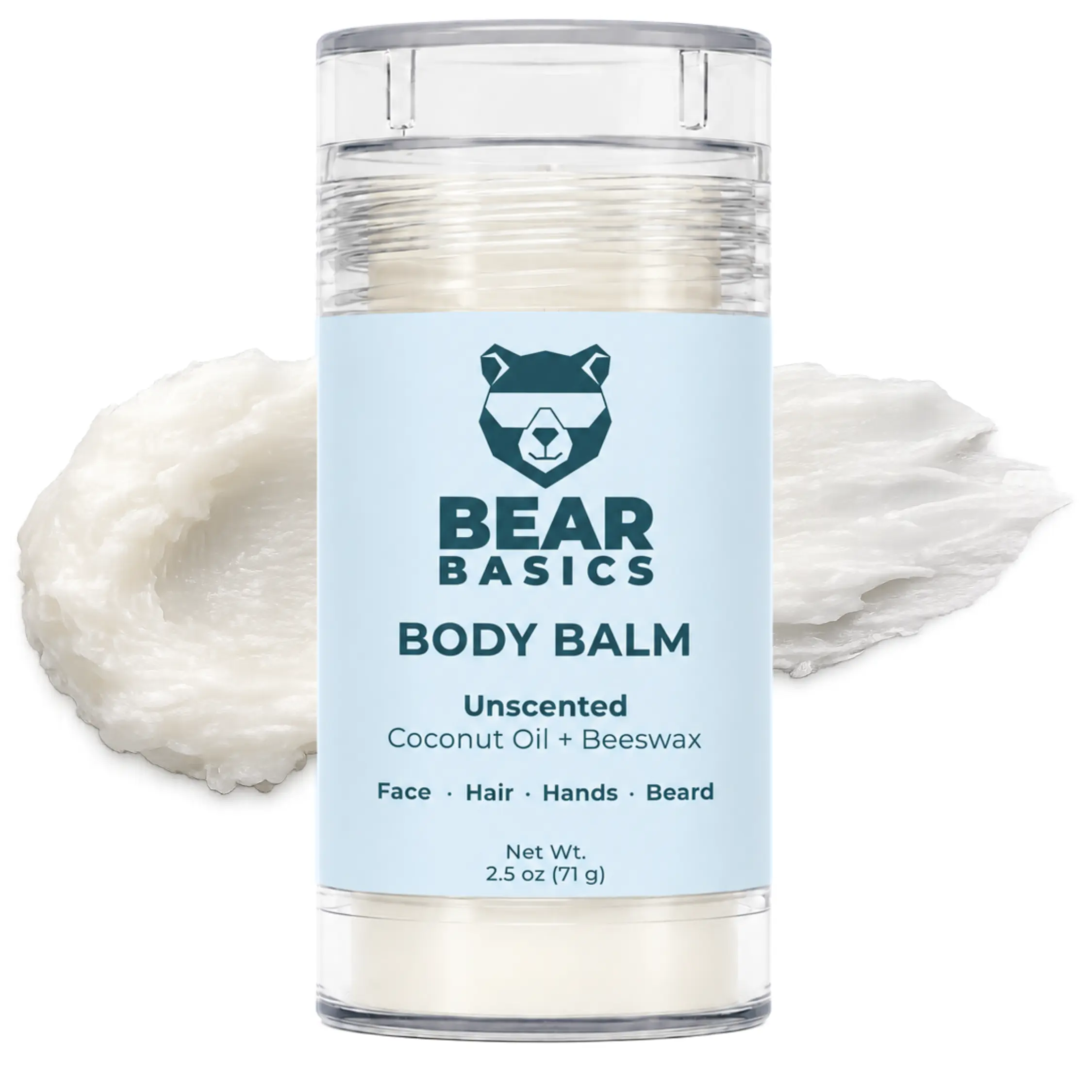 Coconut Oil Body Balm, Fragrance-Free Multi-Spot Moisturizer for Adults with Sensitive Skin, Beard & Body Care Solution