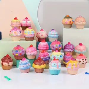 20pcs Mini Cake Squishy Toy Christmas Thanksgiving New Year Party Favors Gifts Home Decorations Sweet Dessert Toy Games Prizes Foam Squishies Ice Cream Toy Random Design Birthday Gift