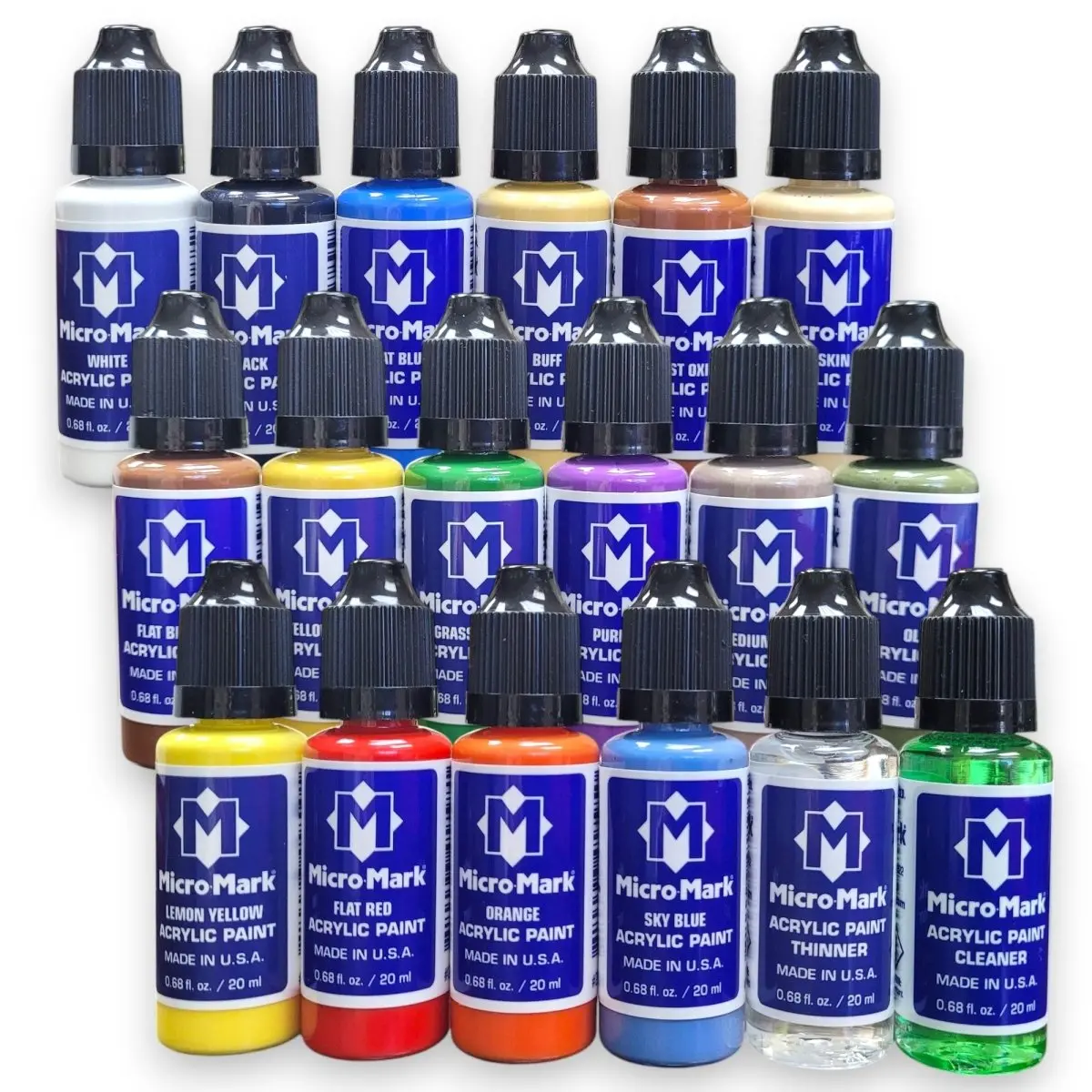 Basic Color Water-Based Acrylic Paint Set by Micro-Mark