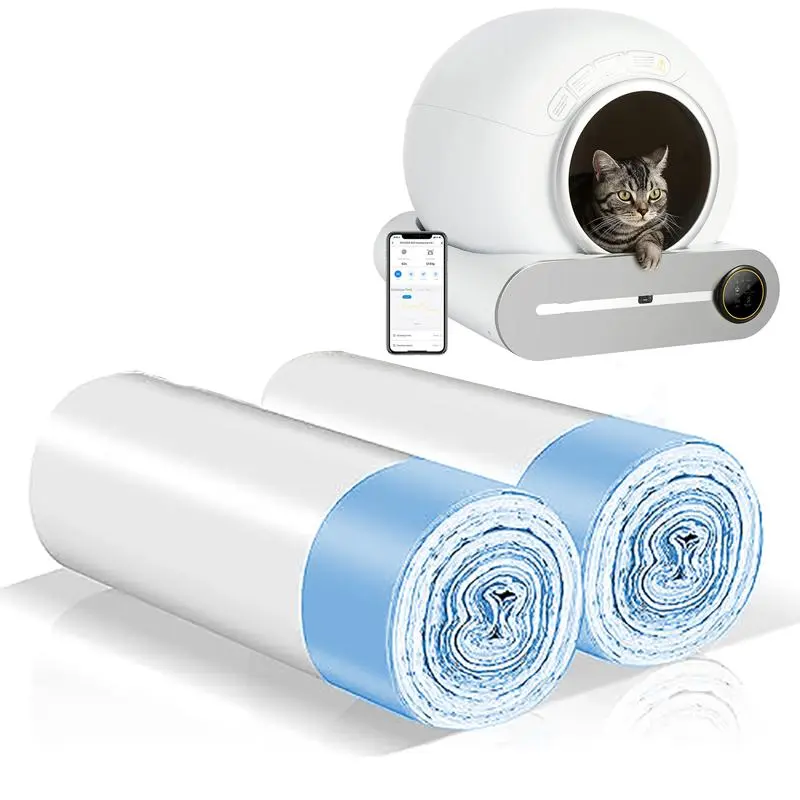 Pet Poop Bags for Tonepie Automatic Cat Litter Box, Smart Litter Box, Automatic Litter Boxes, 2/5/10 Rolls Self-Cleaning Cat Toilet Waste Bags, Durable & Convenient Design