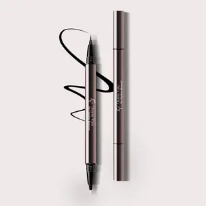 Charm Vary 2 in 1 Quick Dry Waterproof Liquid Eyeliner & Correction,Long-lasting Precise Black Sharp Line Smudge-proof Transfer-resistant Longwear,0.014mm Slender Pen Tip Christmas Gift Makeup Cosmetic Flawless Valentine's Day gift