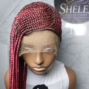 lemonade braid in wine with black root with combs and adjustable band
