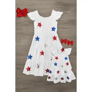 Mom & Me - Sequin Star Ruffle Dress