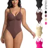 Women's Seamless Front Zipper Body Shaper Suit, Slimming Waist Control, All-Season Wear, Strapless Thong One-Piece Dress Bodysuit, Shapewear