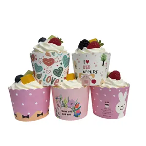 50 disposable paper cups+50 spoons+24 Easter toppers, Bakeware, cupcakes, cream cakes, hard cupcakes, Muffin cake cups, cupcake paper cups, bread paper cups, Tomafin paper cups