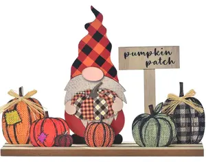 Thanksgiving Decoration for Home, Fall Decor Gnomes, Wooden Pumpkins Signs, Tiered Tray Decor Set, Pumpkin Patch Table Decoration, Centerpiece for Autumn Harvest Halloween (Fall Gnomes)