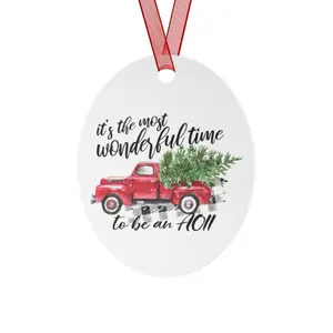 Alpha Omicron Pi Red Truck Christmas Ornaments