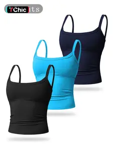 Women's Solid Color Wireless Sports Tank Top, Quick-Drying, Breathable, Comfortable Sports Vest, Ladies Sportswear for Indoor and Outdoor Wear, Workout Clothes for Women