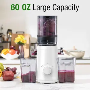 Cold Press Juicer, 5.3" Extra-Large Feed Chute for Whole Fruits & Vegetables, Easy to Clean, High Juice Yield, 300W Motor, 55 RPM Slow Juicing, BPA-Free, 60oz