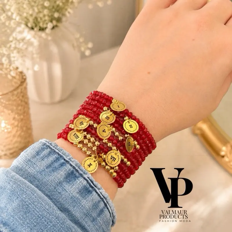 Valmaur Products Gold Tone Brass 10 Commandments Crystal Bracelet size 6 “