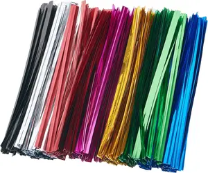 700 count 4" Metallic Twist Ties, 7 Colors for Bakery, Candy Bags, Coffee Bags, Goodie Bags