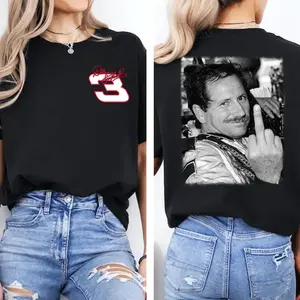 #Dale Earnhardt 03 T-Shirt, Racing Middle Finger 2 Sided Shirt, Nascar Vintage Style Unisex Sweatshirt, Lovers Racing, Full Size Full Color, Oversize Shirt, Vintage Outfit, Gift for him, for her 2IN