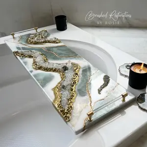 Luxurious Custom Resin Bathtub Board and Home Decor. Beautiful Tray for Any Room