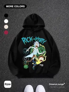 Rick and Morty Loose Fit Hoodie, Graphic Print, Casual Breathable Sweatshirt, Perfect for Daily Wear, Home, Outdoor Activities
