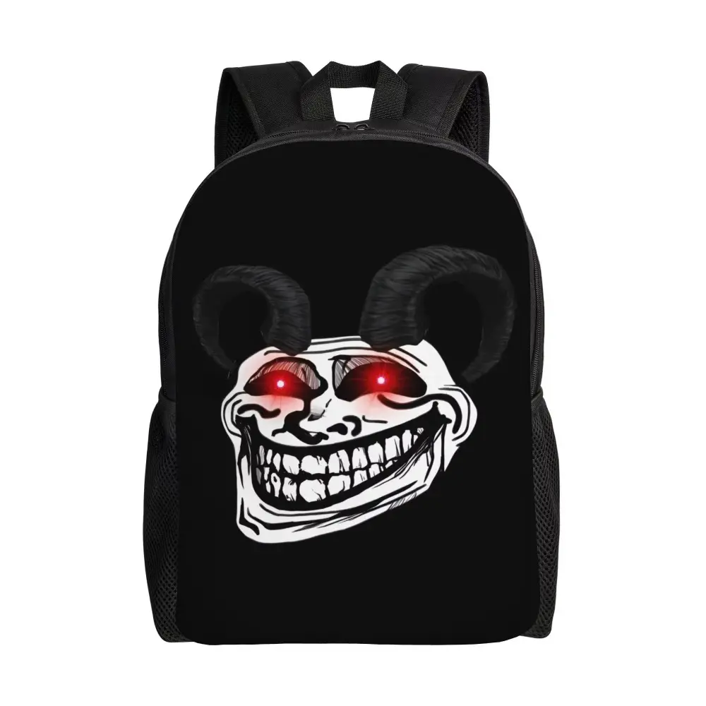 Custom Trollface Funny Laptop Backpack Women Men Basic Bookbag for School College Student Cartoon Bag