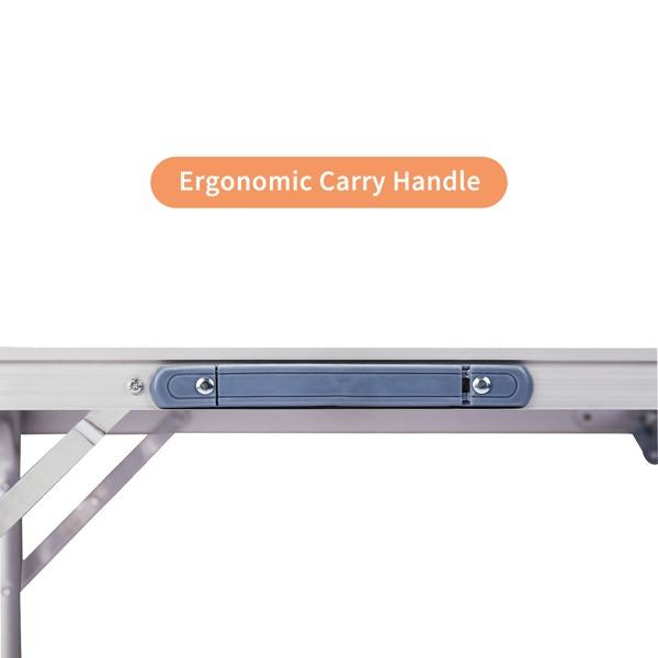 180 x 60 x 70cm Aluminum Alloy Folding Table White