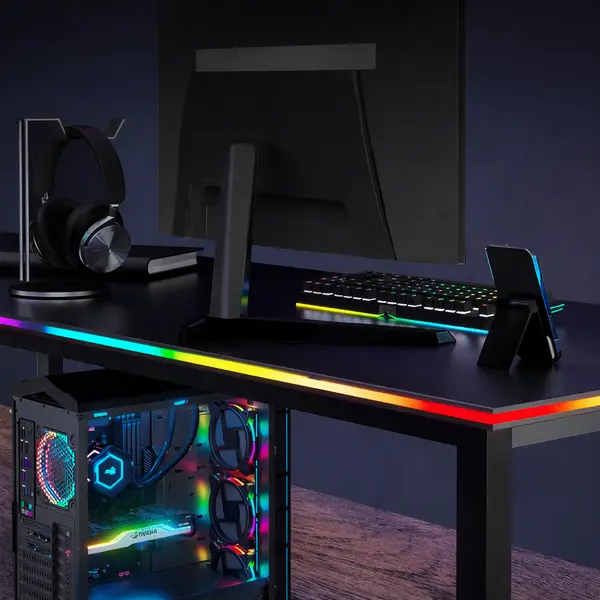Skydimo RGB Edge Ambient Lighting Strip, 16M Color Changing Desk Outline Strip with Adjustable Brightness & Effects, Software Control, RGB Sync for Gaming PC Setups, PC/Hub Compatible
