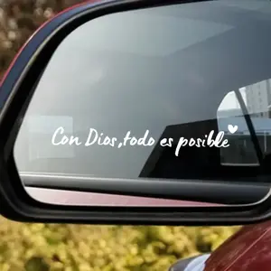 Con Dios Todo Es Possible Inspirational Message   Decal for Vehicle Decoration Motivational Car Sticker