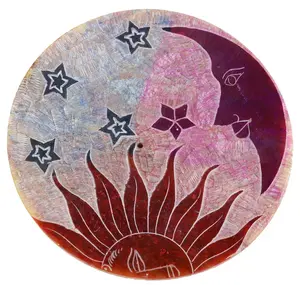 Sun and Moon Incense Stick Burner 4"