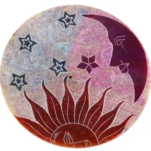 Sun and Moon Incense Stick Burner 4"