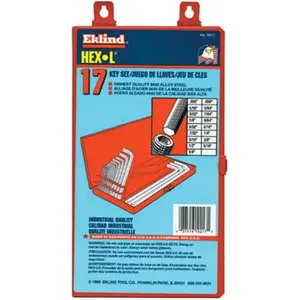 Eklind Tool 269-10217 17 Piece Long Series Hex-L Key Set In Metal Box