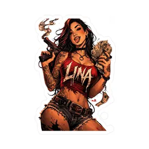 Lina the Menace Kiss-Cut Decal, Adhesive Stickers, Die-Cut Stickers for DIY Scrapbooking & Stamping, Adhesive Stickers Stickers