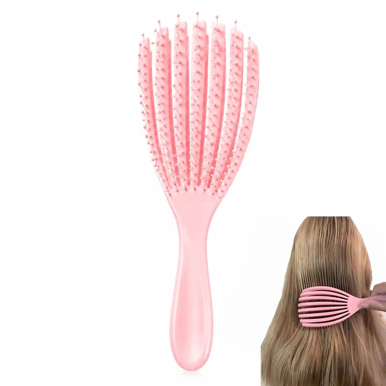Hair brush,Miracle Brush, paddle brush,  Enhances hair smoothness, strength, and shine, Combines boar hair with nylon bristles, featuring micro-ball massage tips, Stimulates the scalp, increases hair volume, Detangling Brush, Hair Tools,Pink&Blue&Black