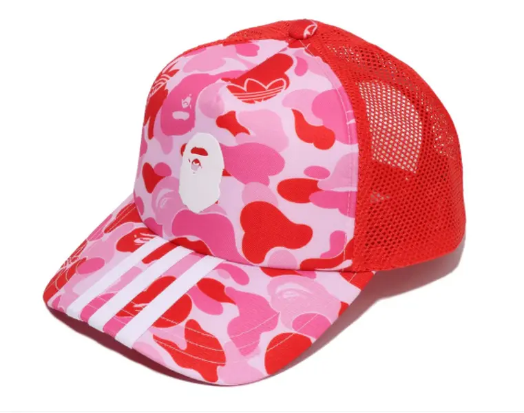 Bape x Adidas Camo Trucker Hat ABC Pink Camo